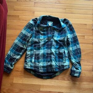 L.L. Bean Teal and Navy Plaid Jacket